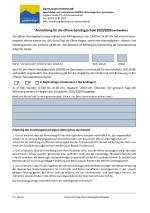 Anmeldung offene Ganztagsbetreuung Schuljahr 2025/26